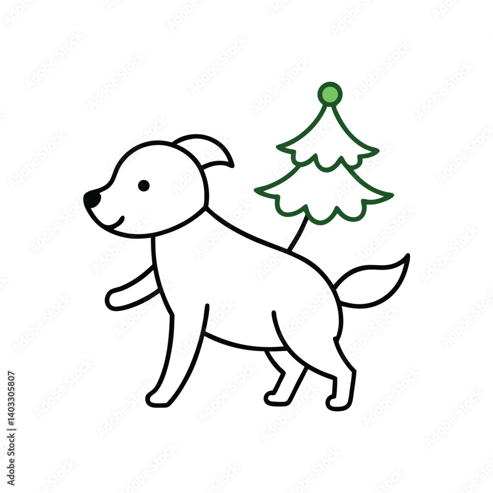 Naklejka premium dog with bone