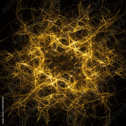 Abstract Golden Energy Fiel...