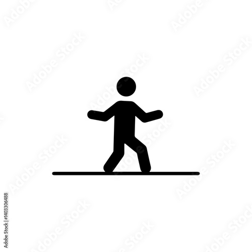 A Person Walking a Tightrope with Balancing Skills Indicating Steady Growth Icon