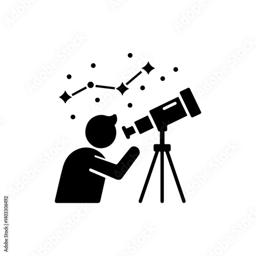 A Person with a Telescope Gazing at Distant Stars - Symbolizing Future Potential