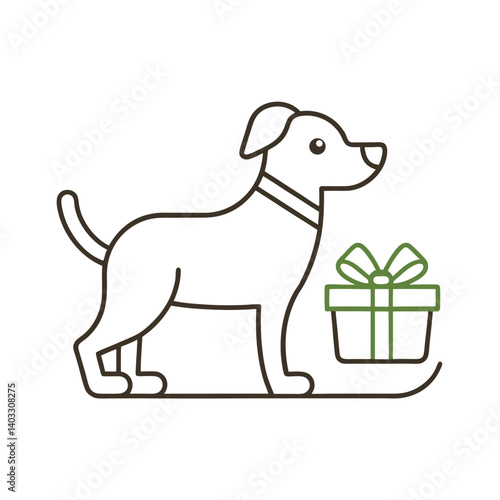 puppy with gift