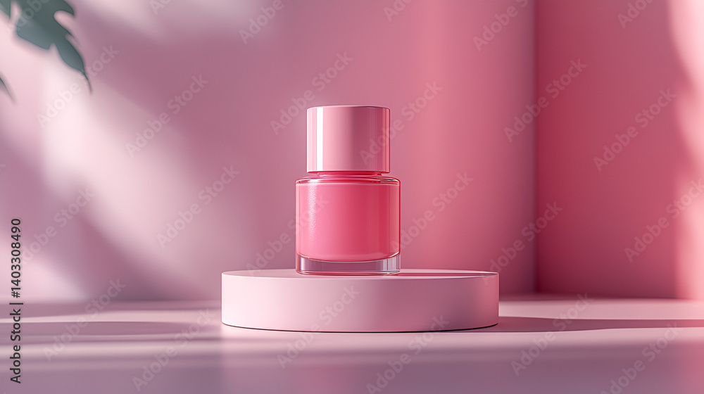 A sleek round glossy nail polish bottle A sleek round glossy nail polish bottle