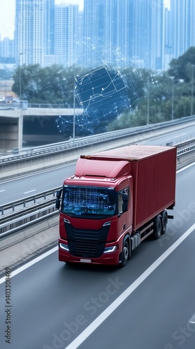 Cargo being tracked via GPS on map interface, realtime haulage tech