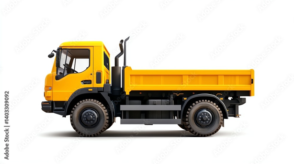Fototapeta premium a small utility haulage truck clipart, city transport vehicle, cartoon icon, isolated on white background