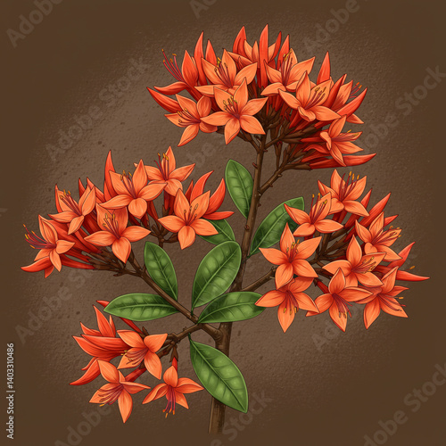 Illustration of Orange Ixor...