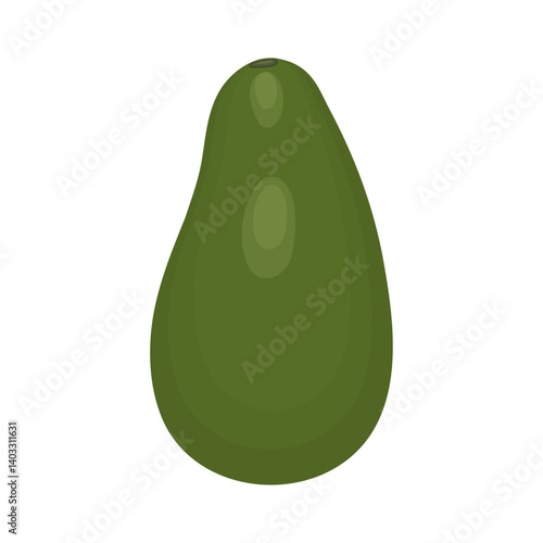 Green avocado icon isolated on white or transparent background. Vector illustration. Closeup element for summer and food design decoration. Fruit.