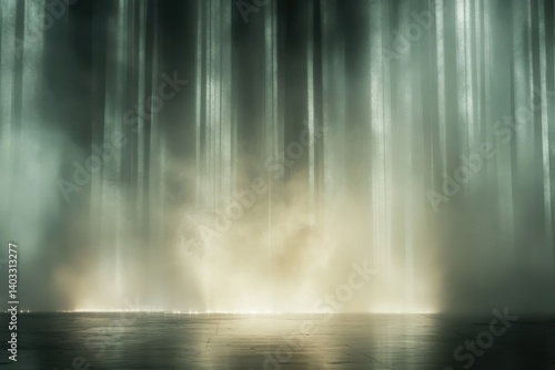 Abstract vertical lines illuminated with light and atmospheric textures