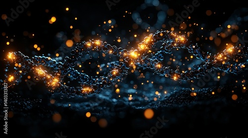 Glowing DNA Double Helix Abstract