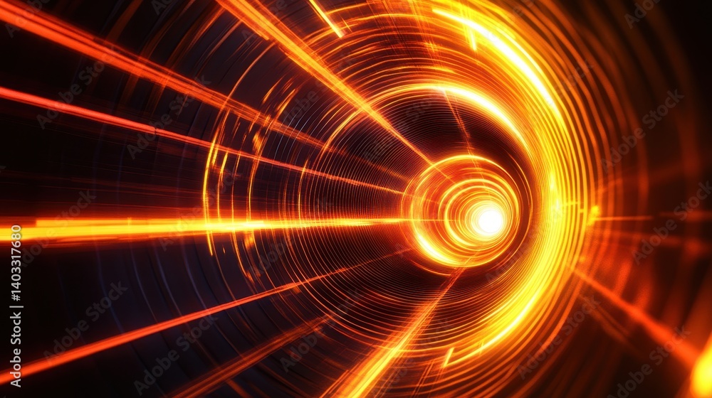 A Glowing Tunnel Effect Demonstrates Energy and Futuristic Characteristics A Glowing Tunnel Effect Demonstrates Energy and Futuristic Characteristics