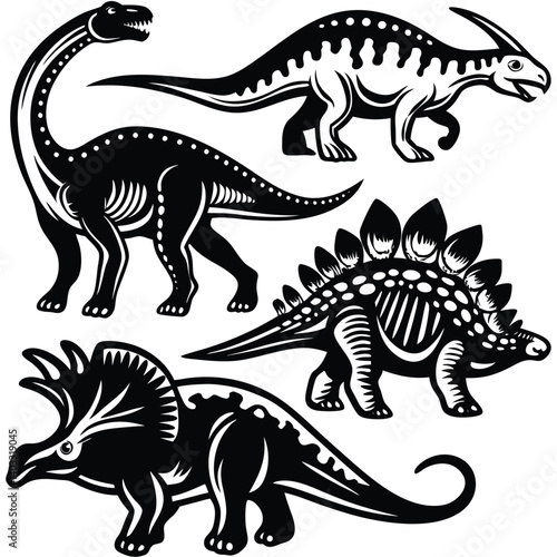 set-of-dinosaur-silhouette-collection-vector-image (13).eps