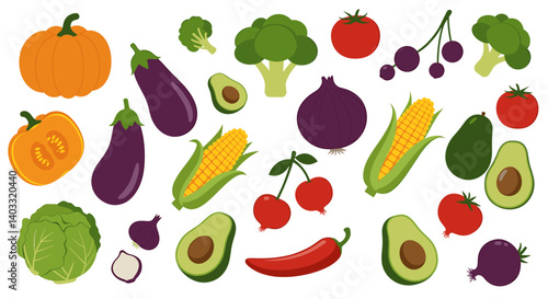 Fresh Harvest: A vibrant array of fresh, organic vegetables and fruits, a visual symphony of nature's bounty, inviting a celebration of wholesome goodness.