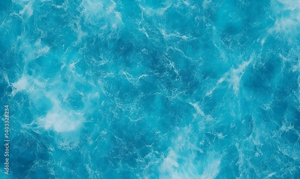 Obraz premium Aerial view of vibrant blue ocean waves crashing gently, showcasing the beauty of nature