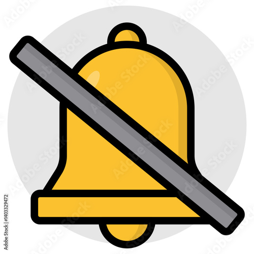 A trendy vector design of no notification icon