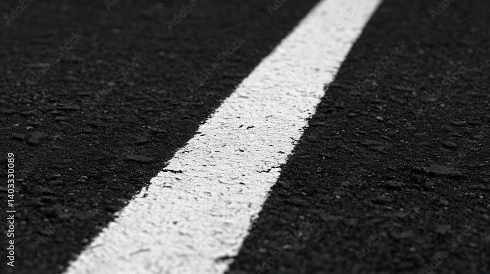 Fototapeta premium Asphalt Texture Black Road with White Line