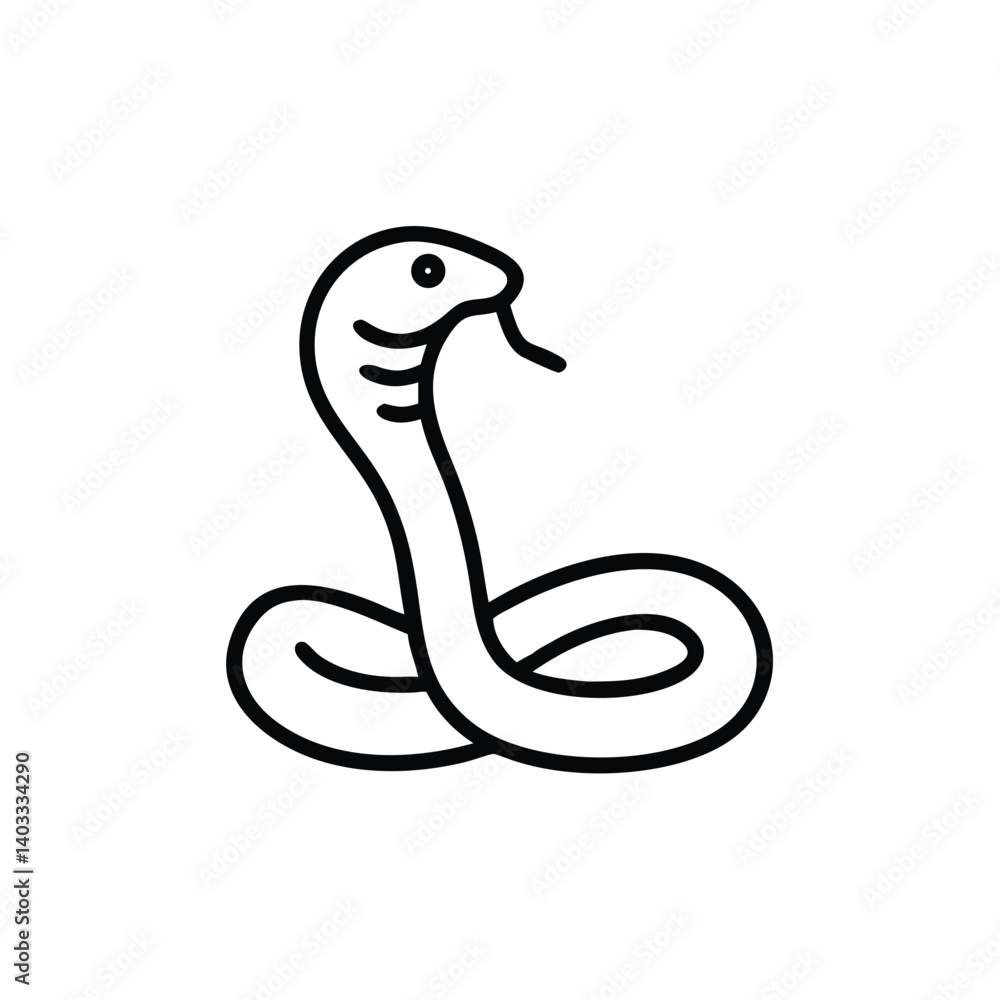 Minimalist Snake Vector Illustration Reptile Symbol Animal Design Element Cobra Icon Minimalist Snake Vector Illustration Reptile Symbol Animal Design Element Cobra Icon