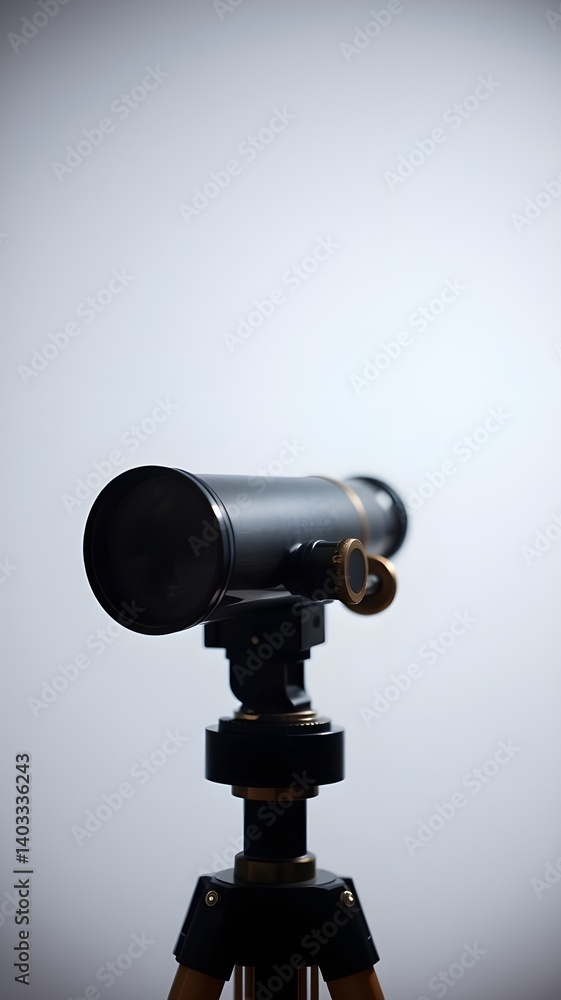 A small telescope, isolated on a white backdrop A small telescope, isolated on a white backdrop