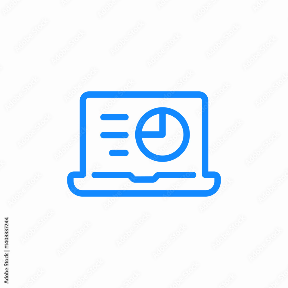laptop statistics analytics icon sign vector laptop statistics analytics icon sign vector