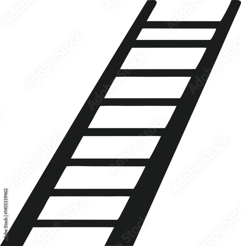 Traditional ladder vector design with silhouette black  