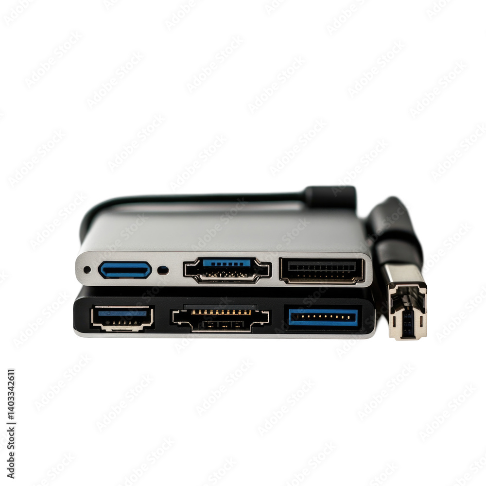 4K HDMI USB-C Hub on transparent background 4K HDMI USB-C Hub on transparent background