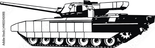 Russian battle tank. Armata tank. Army tank. Vector illustration.