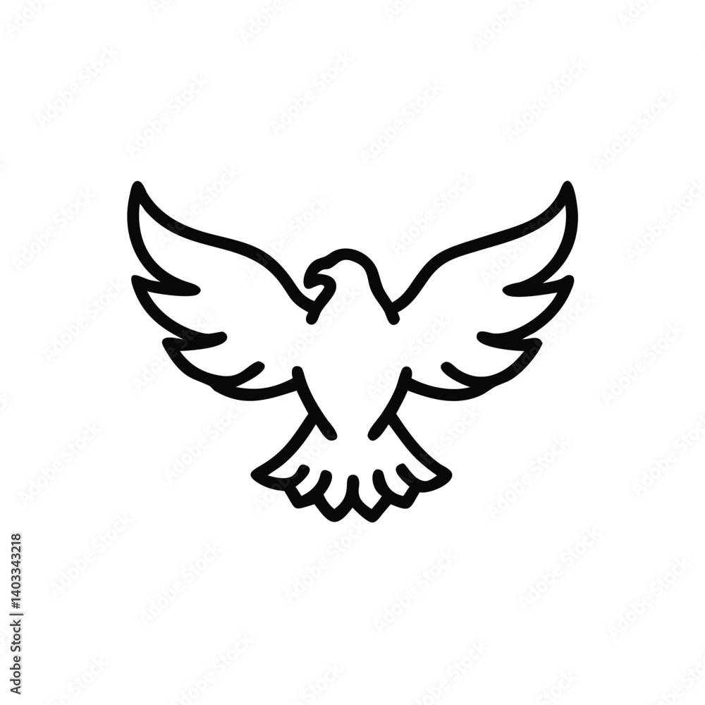 Obraz premium Simple Line Art Of A Bird Flying Vector Illustration Design