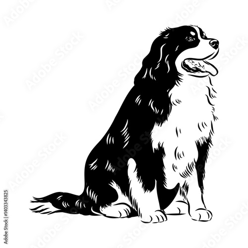 Bernese mountain dog - isolated vector illustration