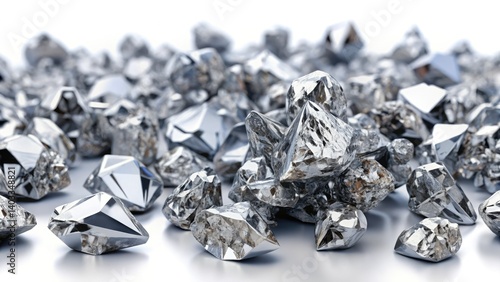 Silver Crystal Silhouette Photography: Sparkling Irregular Shapes