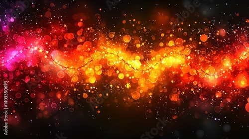 Abstract Festive Lightscape: A Symphony of Warm Colors