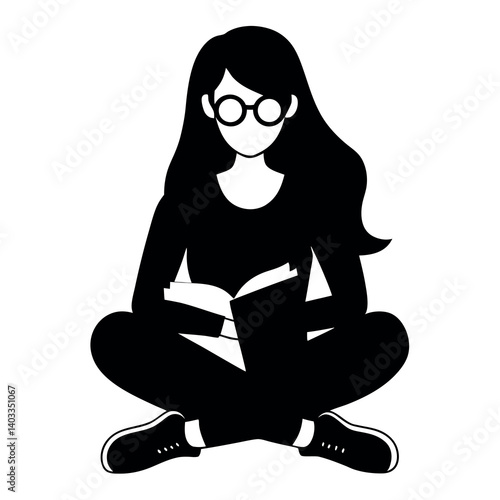 Silhouette-style-illustration-of-a-young-woman 