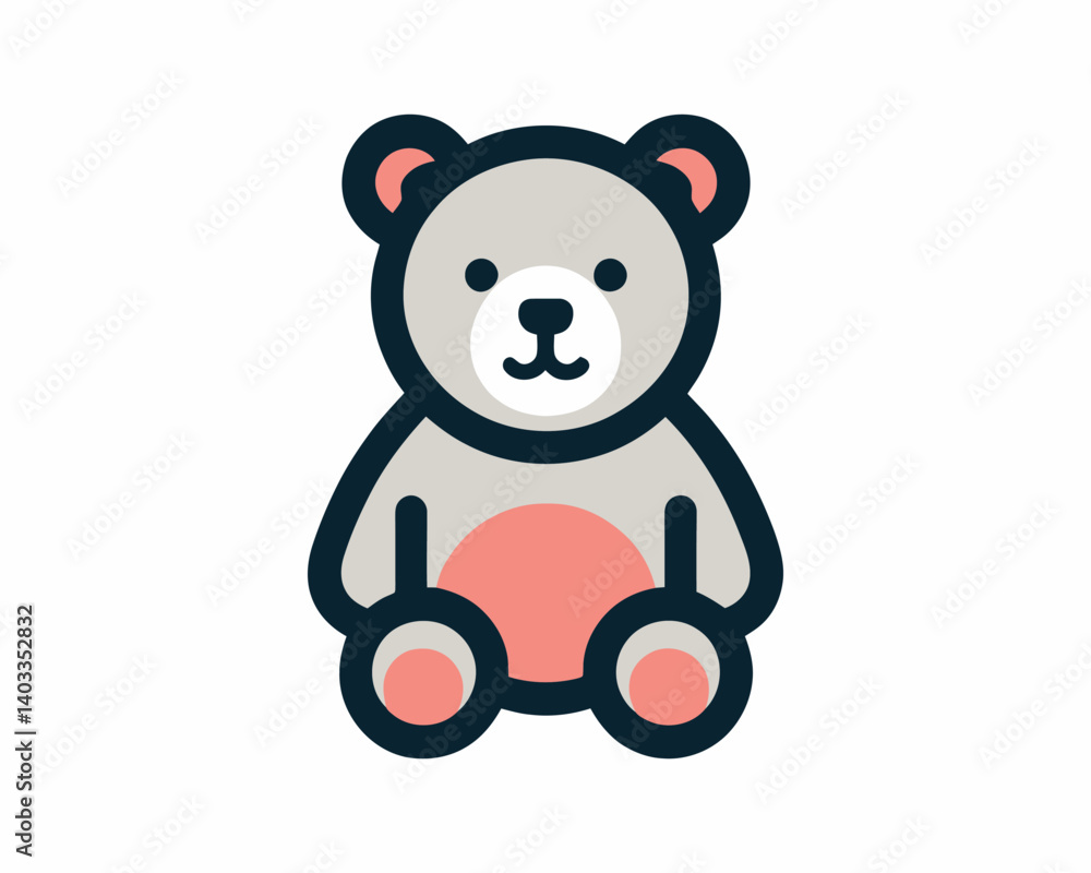 Minimal Bear Mascot with Friendly Appearance Minimal Bear Mascot with Friendly Appearance