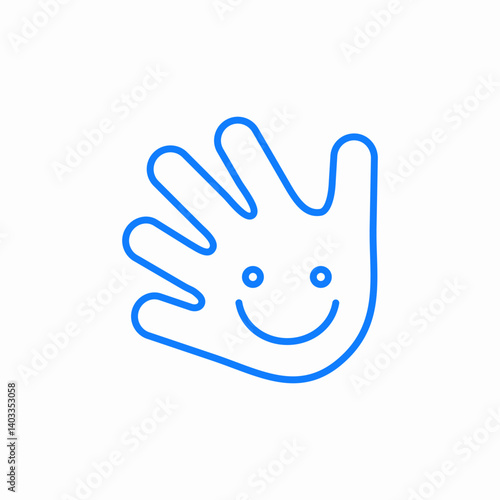 happy wave icon sign vector