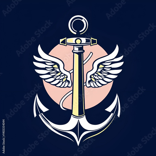 vector coptic anchor icon isolated on white background