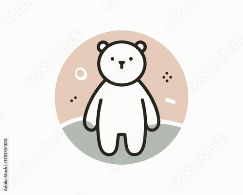 Fotografija Playful Bear Icon with Soft Outline