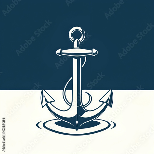 vector coptic anchor icon isolated on white background
