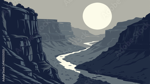 moon over the mountains