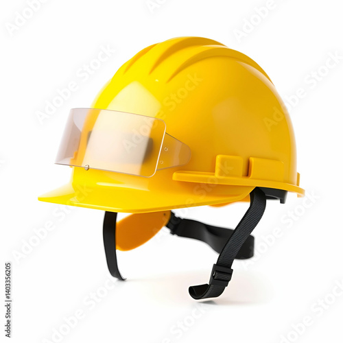 yellow safety helmet isolated on white background