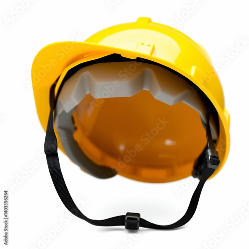 yellow safety helmet isolated on white background