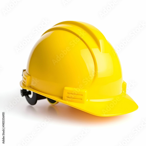 yellow safety helmet isolated on white background