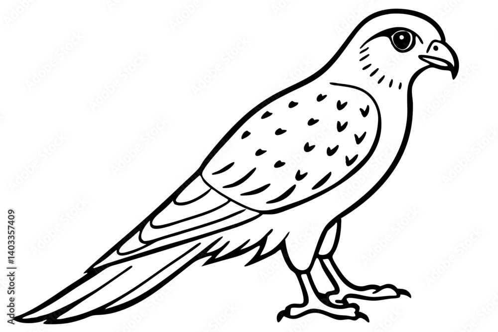 Fototapeta premium Graceful Kestrel Drawing
