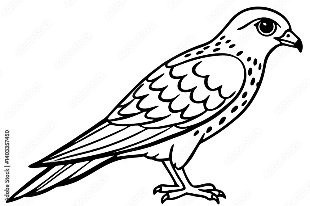 Fototapeta premium Graceful Kestrel Drawing