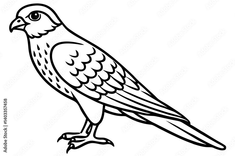 Fototapeta premium Graceful Kestrel Drawing