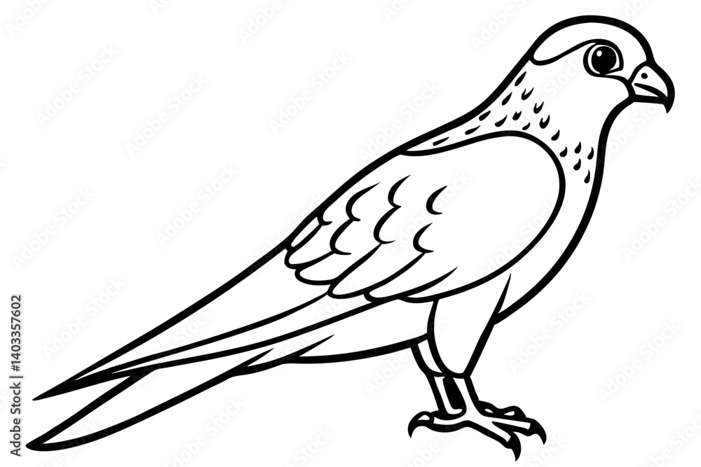 Fototapeta premium Graceful Kestrel Drawing