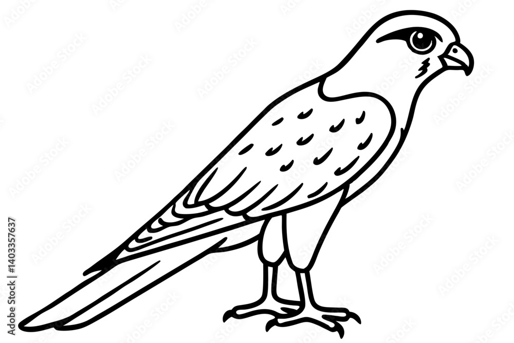 Fototapeta premium Graceful Kestrel Drawing