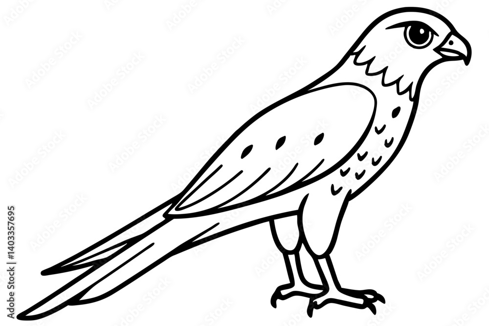 Fototapeta premium Graceful Kestrel Drawing