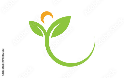 Nature leaf ecology vegan concept Logo illustration v.99