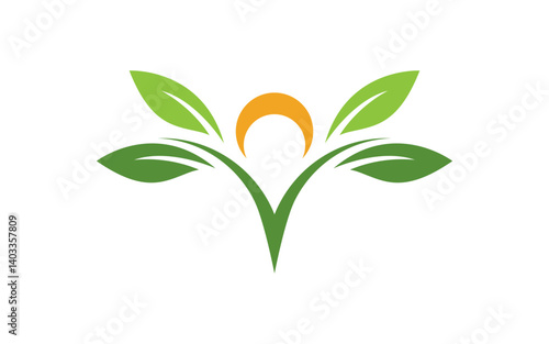 Nature leaf ecology vegan concept Logo illustration v.101
