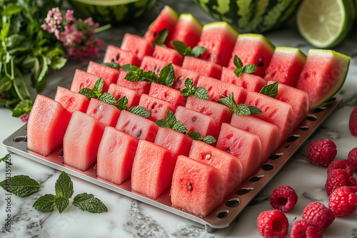 Watermelon Slicer with Juicy Pink and Green Pattern
