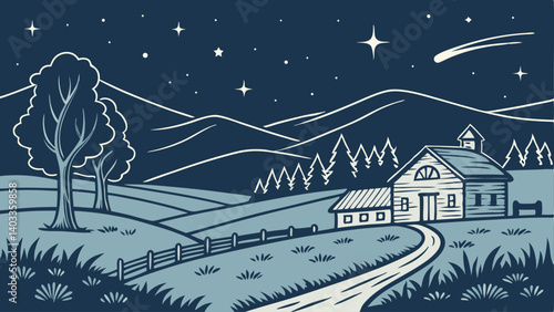 winter landscape vector illustration