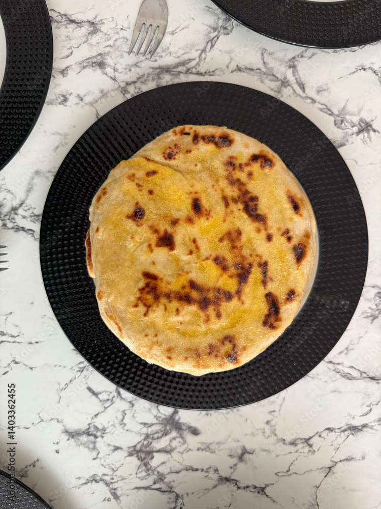 Malawah Turkish traditional flaky katmer bread. Healthy eating Malawah Turkish traditional flaky katmer bread. Healthy eating