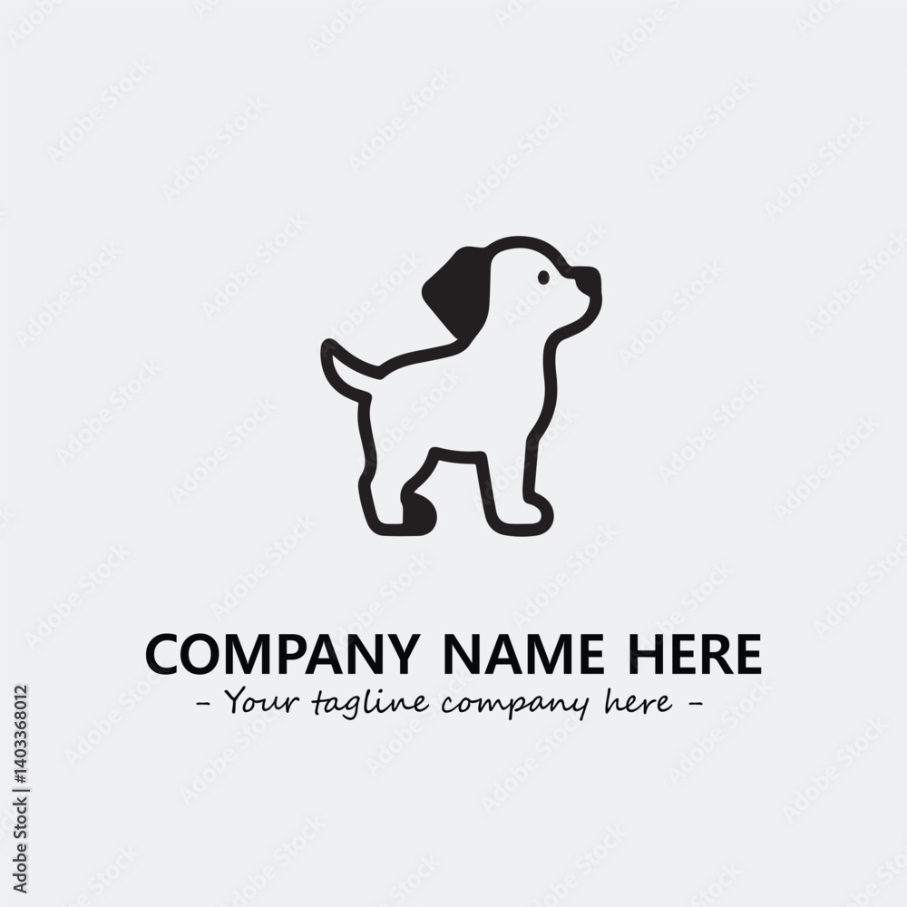 Fototapeta premium Dog illustration black and white for logo company vector image 